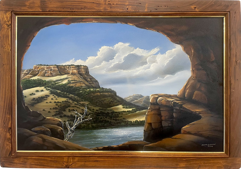 20 Michael Harvan Cave, Clouds and Red Tailed Hawk oil 5000
