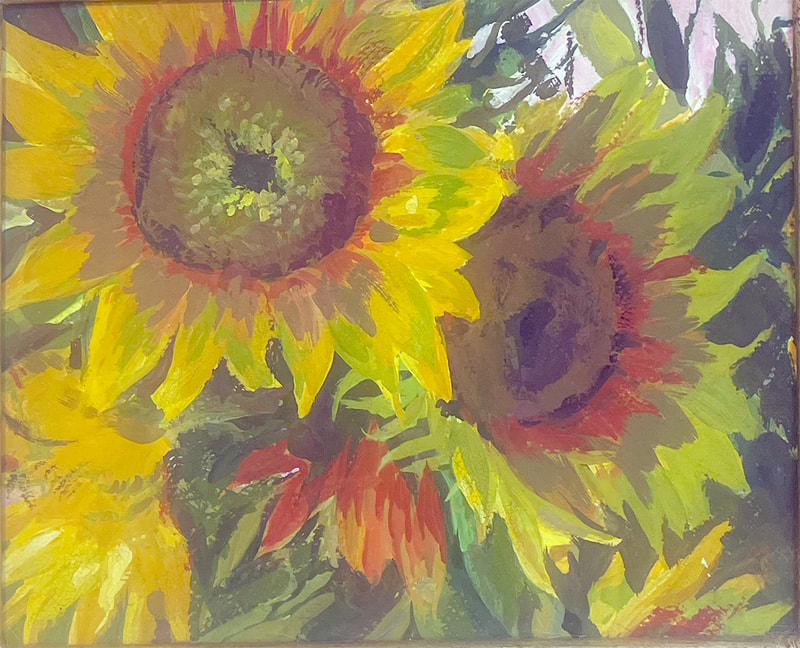 24 Laurel Mines Sunflowers Gouache 550