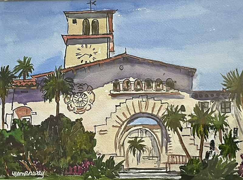 25 Laura Hemenway Santa Barbara Courthouse watercolor 450